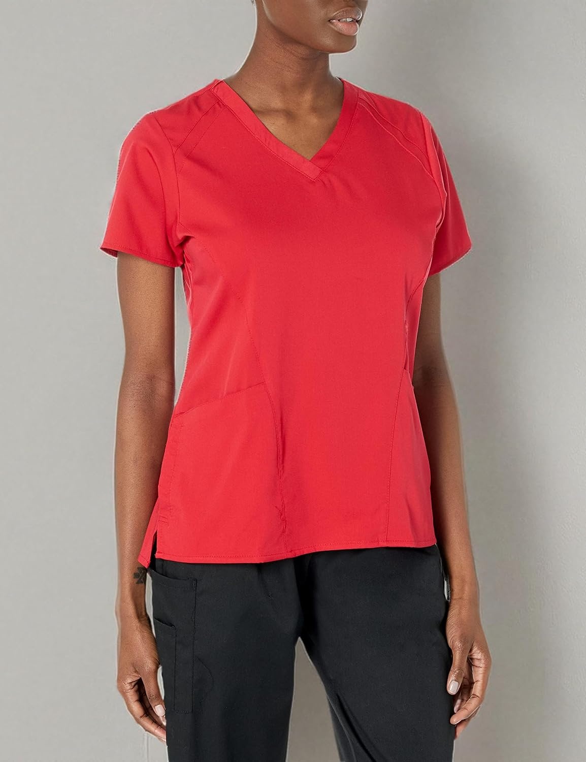 Wink PRO Women’s 4 Pocket V-Neck Scrub Top(Red)