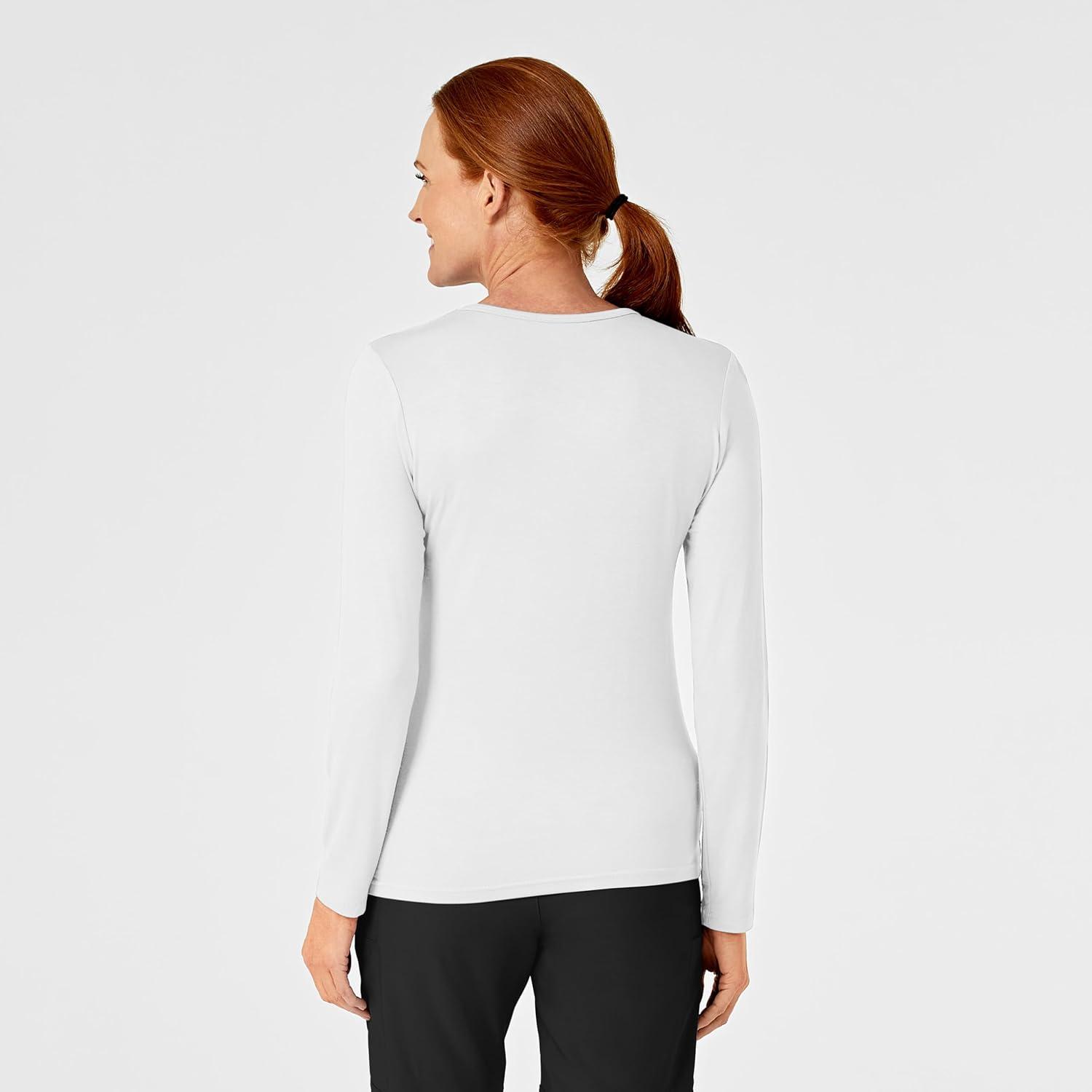 WonderWink Women’s Silky Long Sleeve Tee(White)