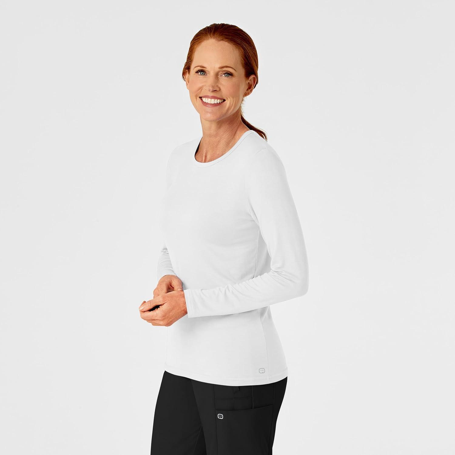 WonderWink Women’s Silky Long Sleeve Tee(White)