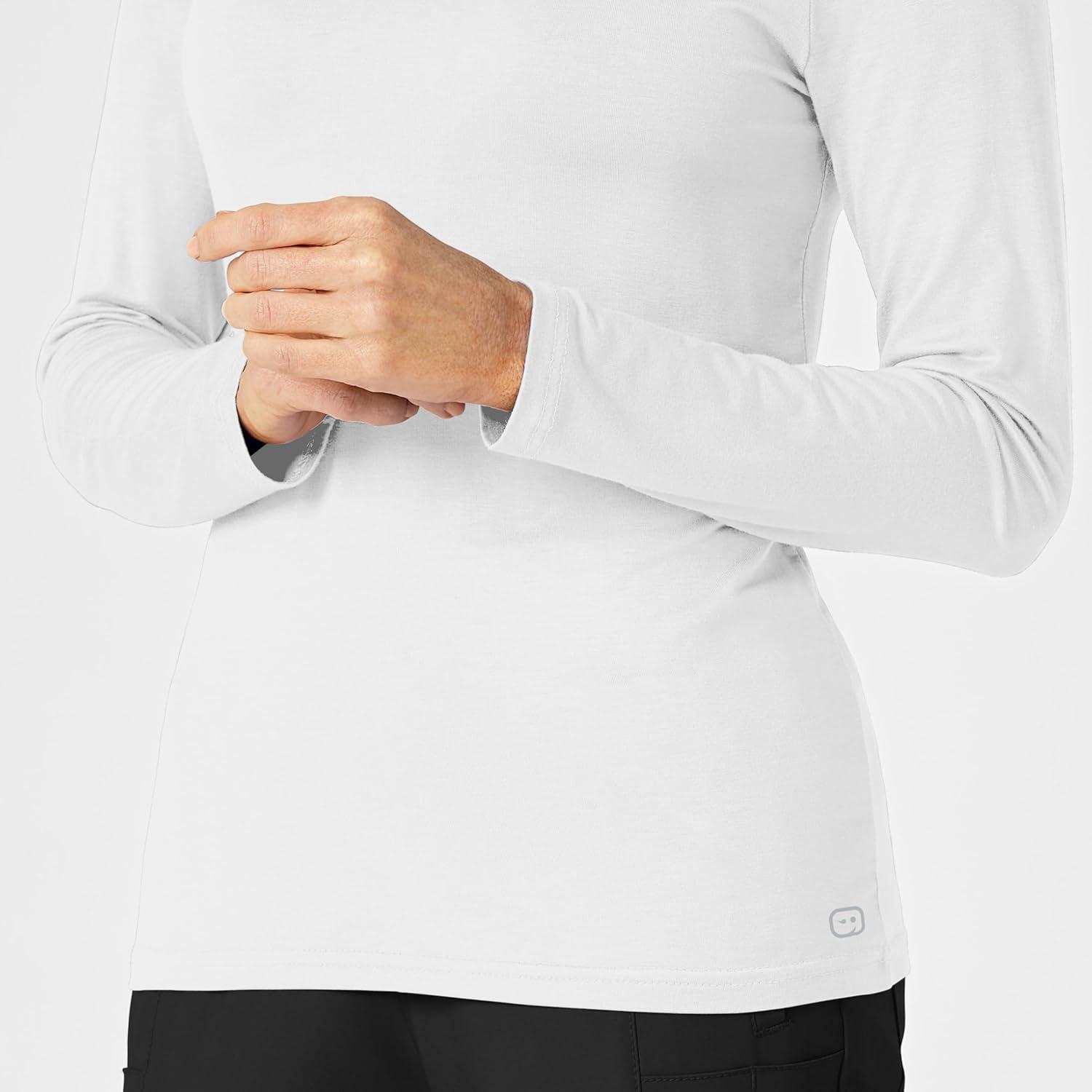 WonderWink Women’s Silky Long Sleeve Tee(White)