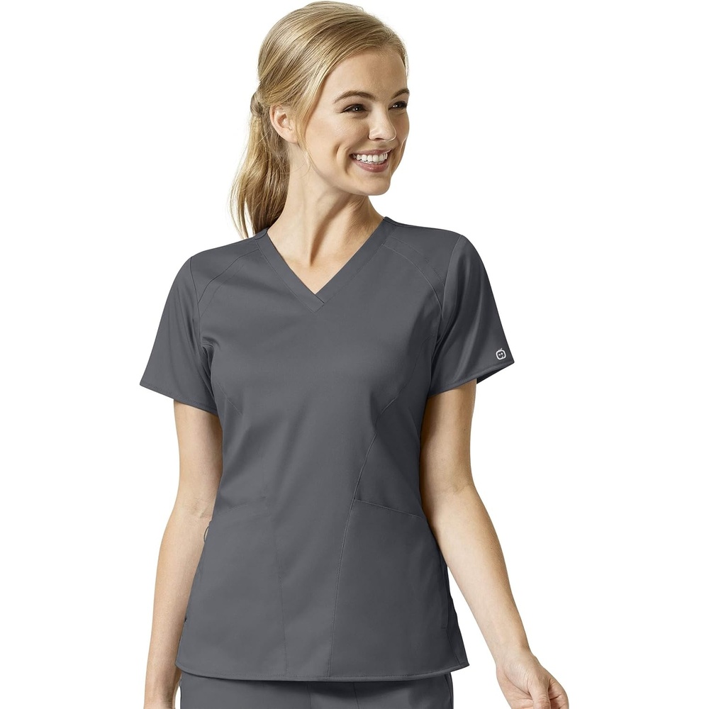 Wink PRO Women’s 4 Pocket V-Neck Scrub Top(Pewter)