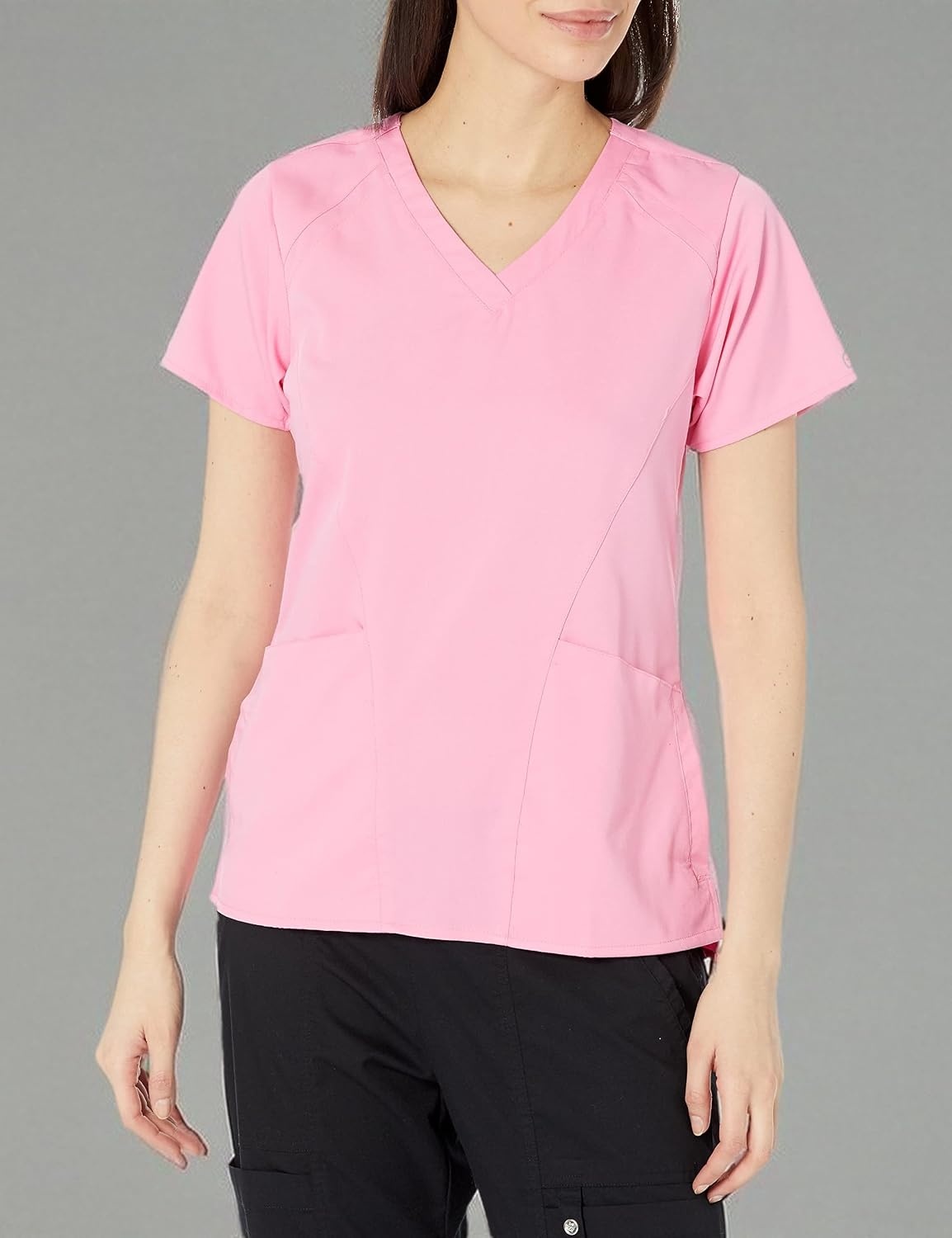 Wink PRO Women’s 4 Pocket V-Neck Scrub Top(Pink Blossom)