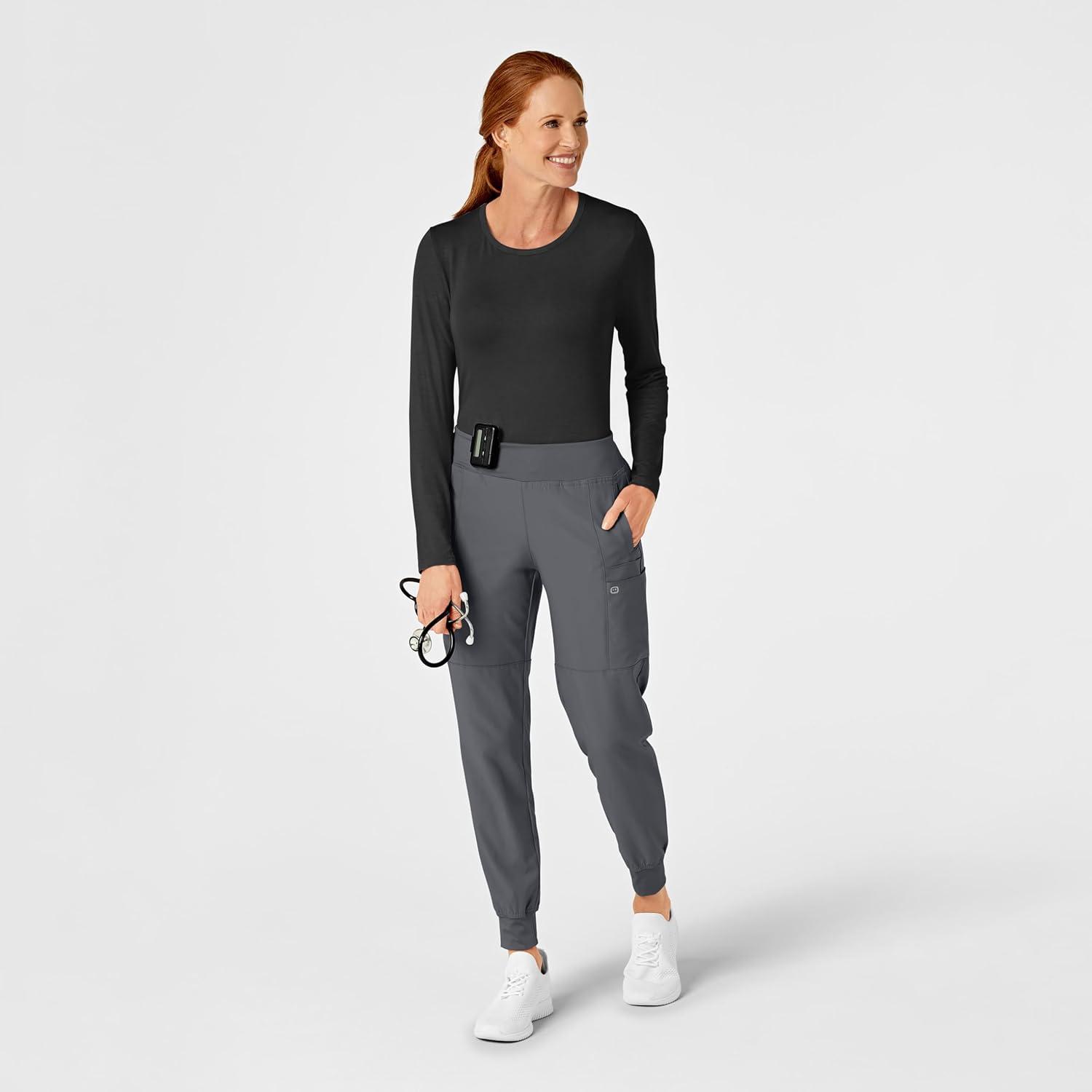WonderWink Women’s Silky Long Sleeve Tee(Black)