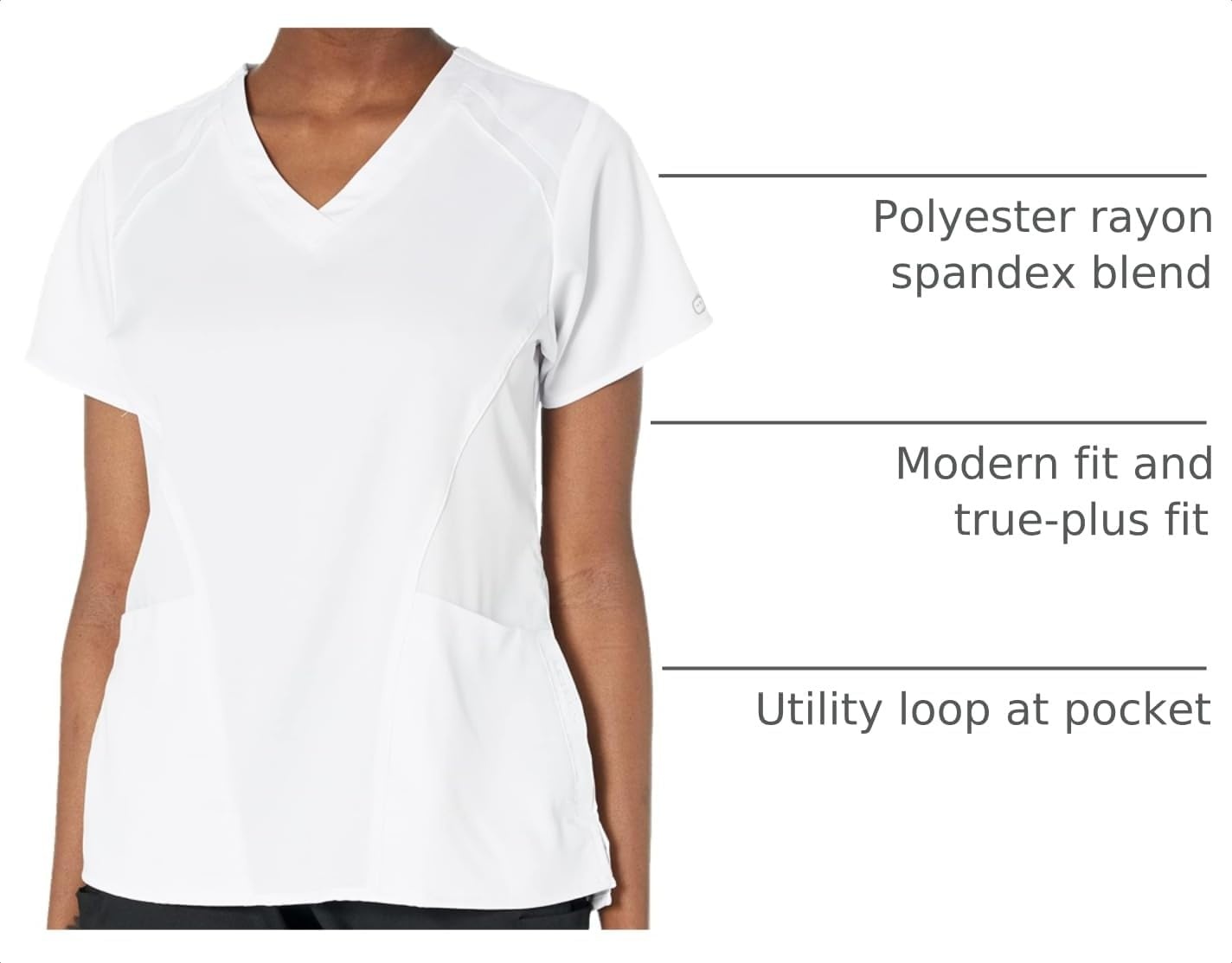 Wink PRO Women’s 4 Pocket V-Neck Scrub Top(White)