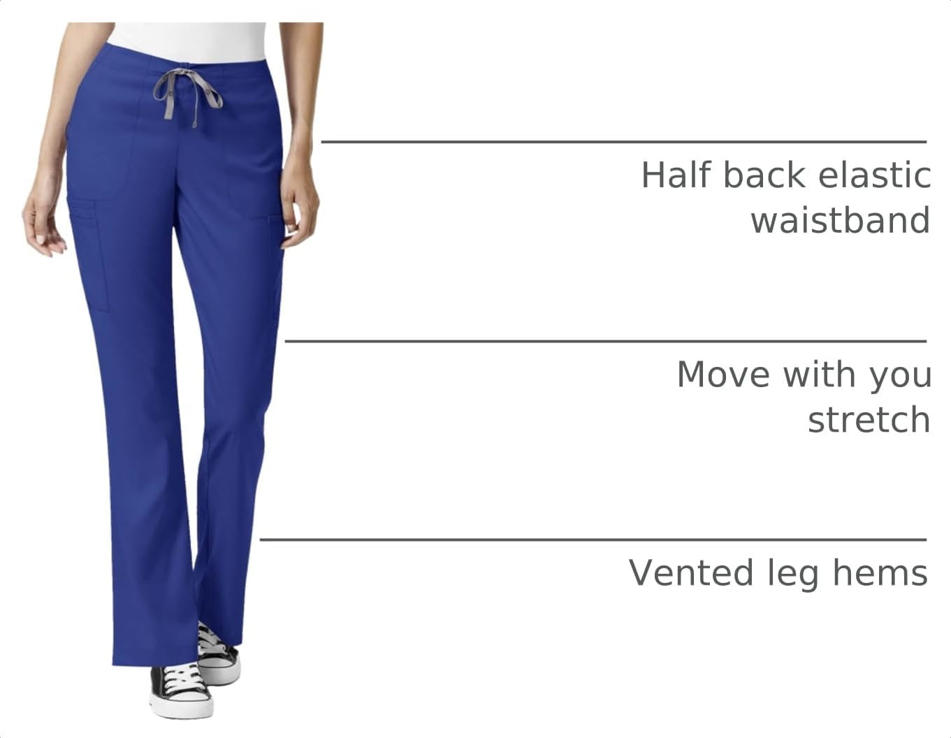 Wink Womens Moderate Flare Cargo Pant(Galaxy Blue)