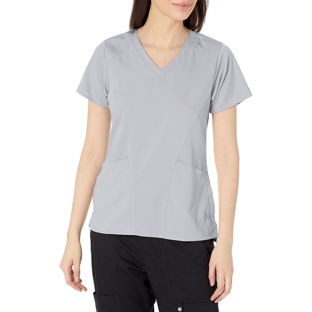 Wink PRO Women’s 4 Pocket V-Neck Scrub Top(Grey)