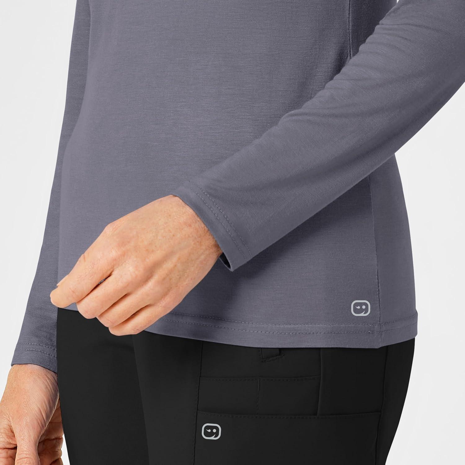 WonderWink Women’s Silky Long Sleeve Tee(Pewter)